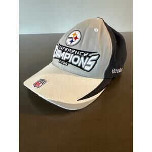 Pittsburgh Steelers Cap Hat Reebok NFL 2008 Conference Champions Strapback